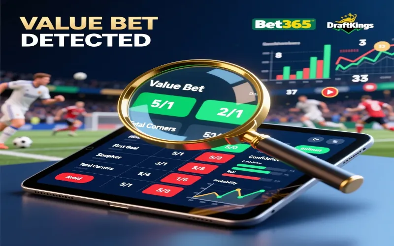 Finding value in prop betting opportunities with magnifying glass examining betting odds