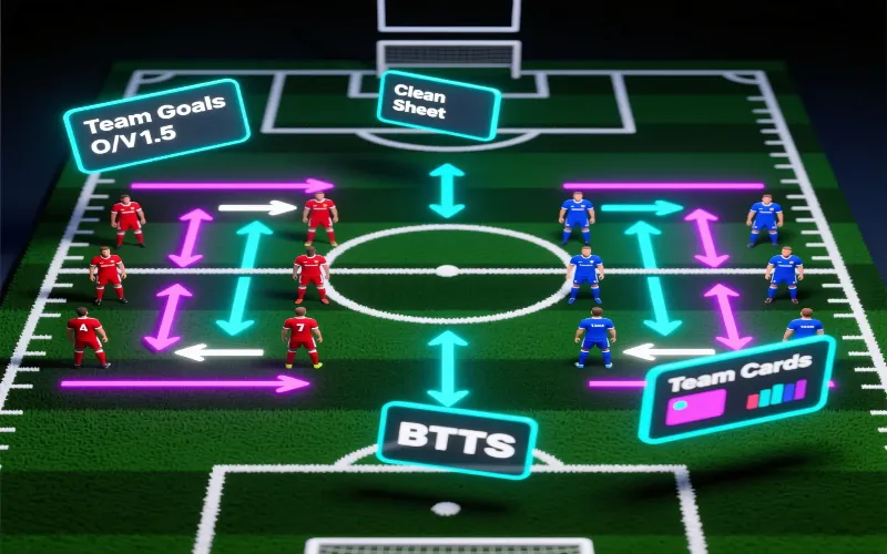 Team-specific props betting strategies including team goals, clean sheets and cards